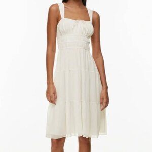 Aritzia Sunday Best Martine Midi Dress in Light Birch | Size M